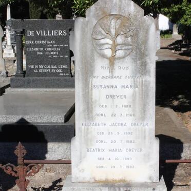 DREYER Susanna Maria 1888-1966 :: DREYER Beatrix Maria 1890-1982 :: DREYER Elizabeth Jacoba 1892-1982