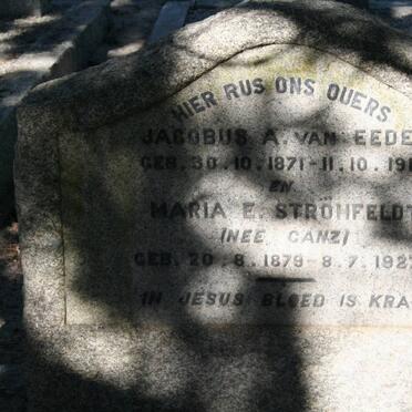 EEDEN Jacobus A., van 1871-1918 &amp; Maria E. STRÖFELDT nee GANZ 1879-1927