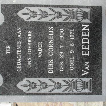 EEDEN Dirk Cornelis, van 1900-1971