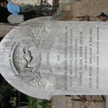 ENSLIN Hercules Georg Fredk. 1838-1909 &amp; Sophia Alida BRINK 1848-1885