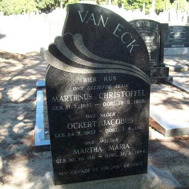 ECK Ockert Jacobus, van 1907-1985 &amp; Martha Maria 1911-1994 :: VAN ECK Marthinus Christoffel 1937-1958