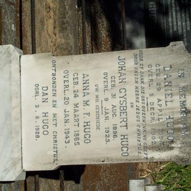 HUGO Daniel 1854-1902 :: HUGO Johan Gysbert 1896-1925 :: HUGO Anna M.F. 1865-1943 :: HUGO Dan -1928