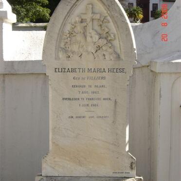 HEESE Elizabeth Maria nee DE VILLIERS 1863-1905