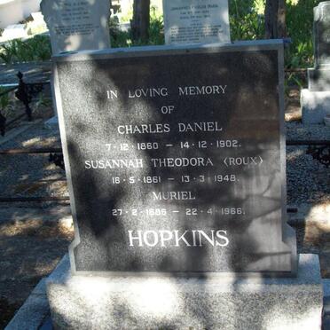 HOPKINS Charles Daniel 1860-1902 &amp; Susannah Theodorah ROUX 1861-1948 :: HOPKINS Muriel 1886-1966