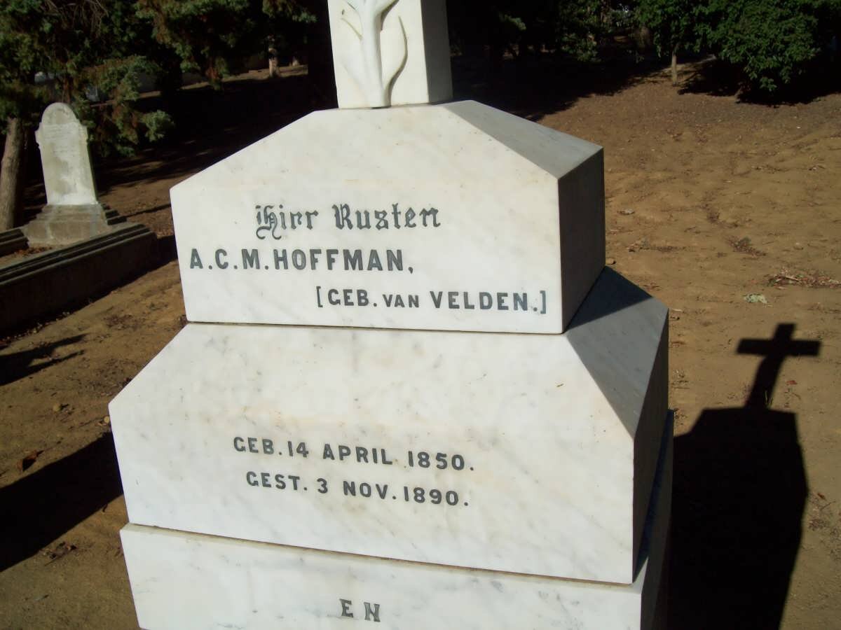 HOFFMAN A.C.M. nee VAN VELDEN 1850-1890