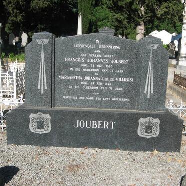 JOUBERT Francois Johannes -1943 &amp; Margaretha Johanna DE VILLIERS -1944
