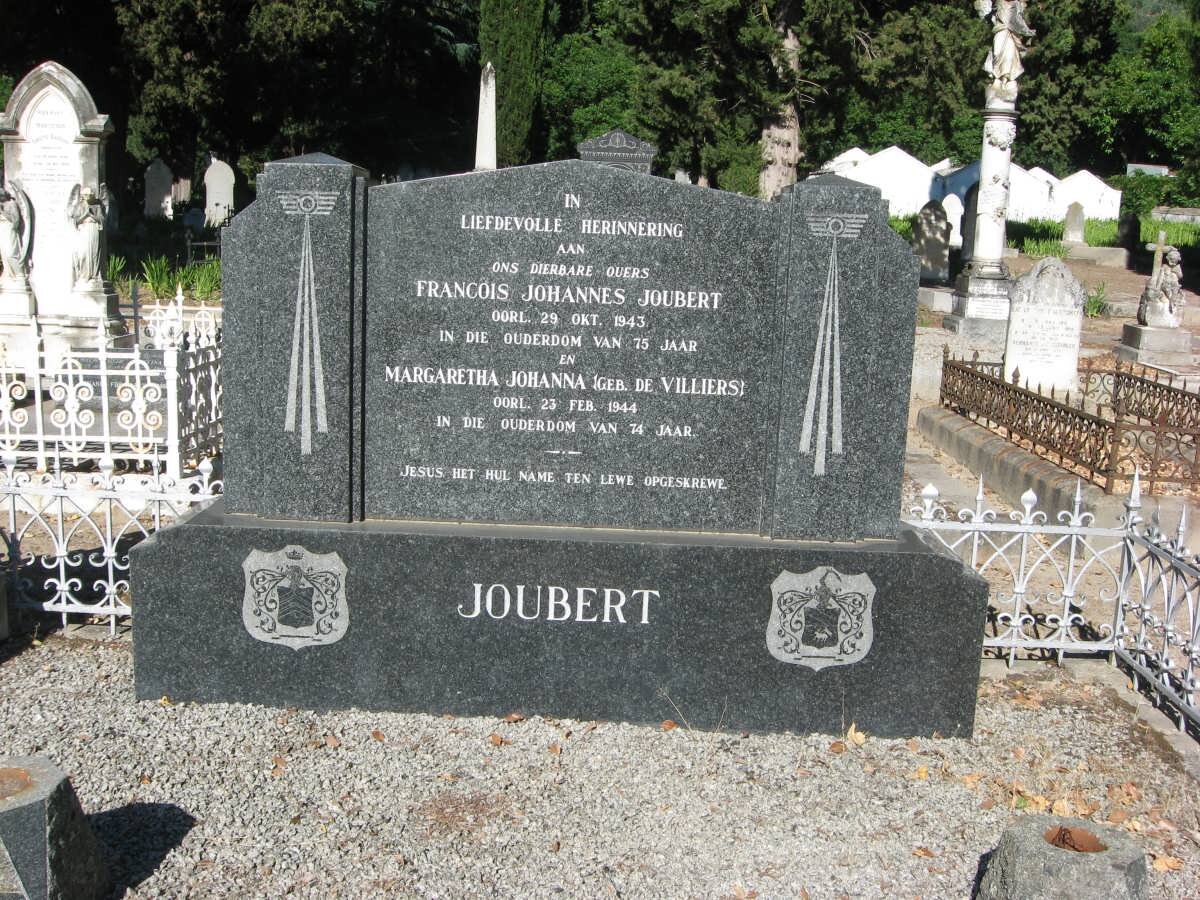 JOUBERT Francois Johannes -1943 &amp; Margaretha Johanna DE VILLIERS -1944