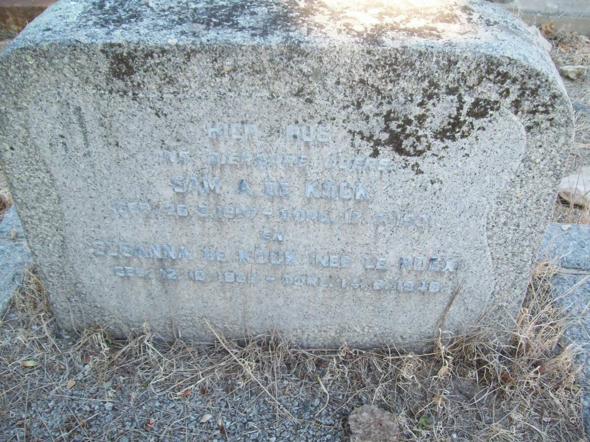 KOCK Sam A., de 1867-1941 &amp; Susanna LE ROEX 1866-1948