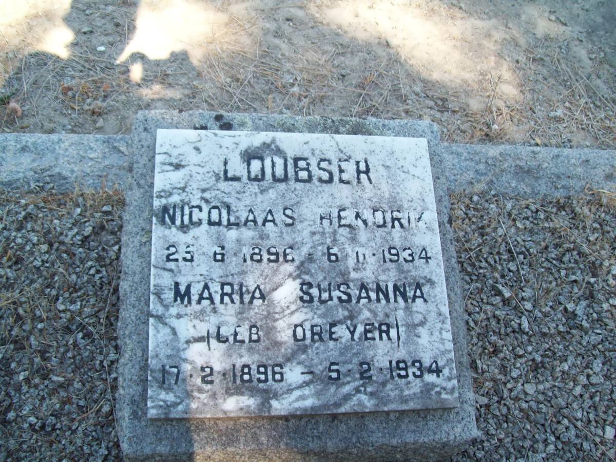LOUBSER Nicolaas Hendrik 1896-1934 &amp; Maria Susanna DREYER 1896-1934