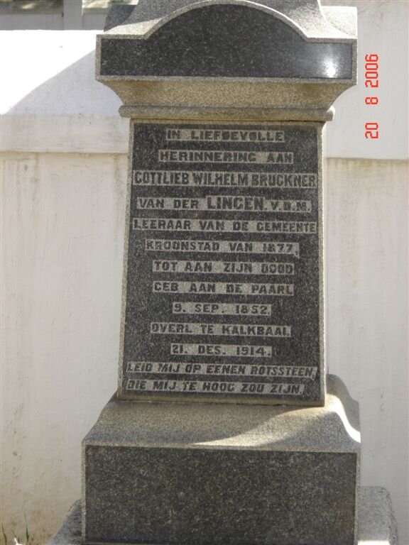 LINGEN Gottlieb Wilhelm Bruckner, van der 1852-1914