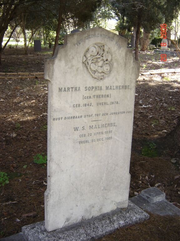 MALHERBE W.S. 1839-1909 &amp; Martha Sophia THERON 1842-1878