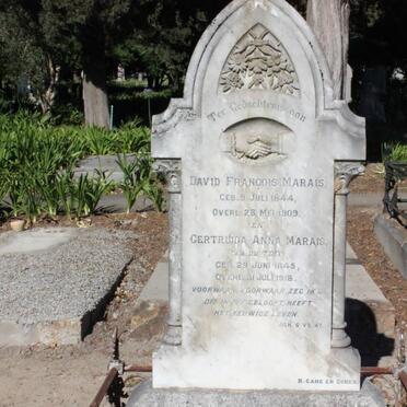 MARAIS David Francois 1844-1909 &amp; Gertruida Anna DU TOIT 1845-1918
