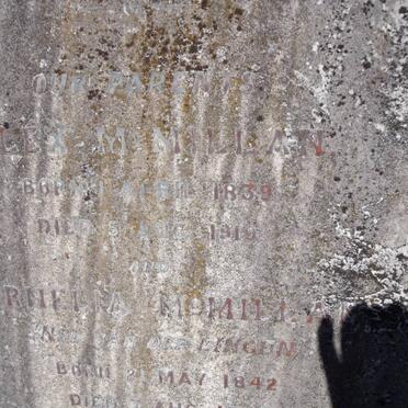 McMILLAN Alex 1839-1919 &amp; Cornelia VAN DER LINGEN 1842-?