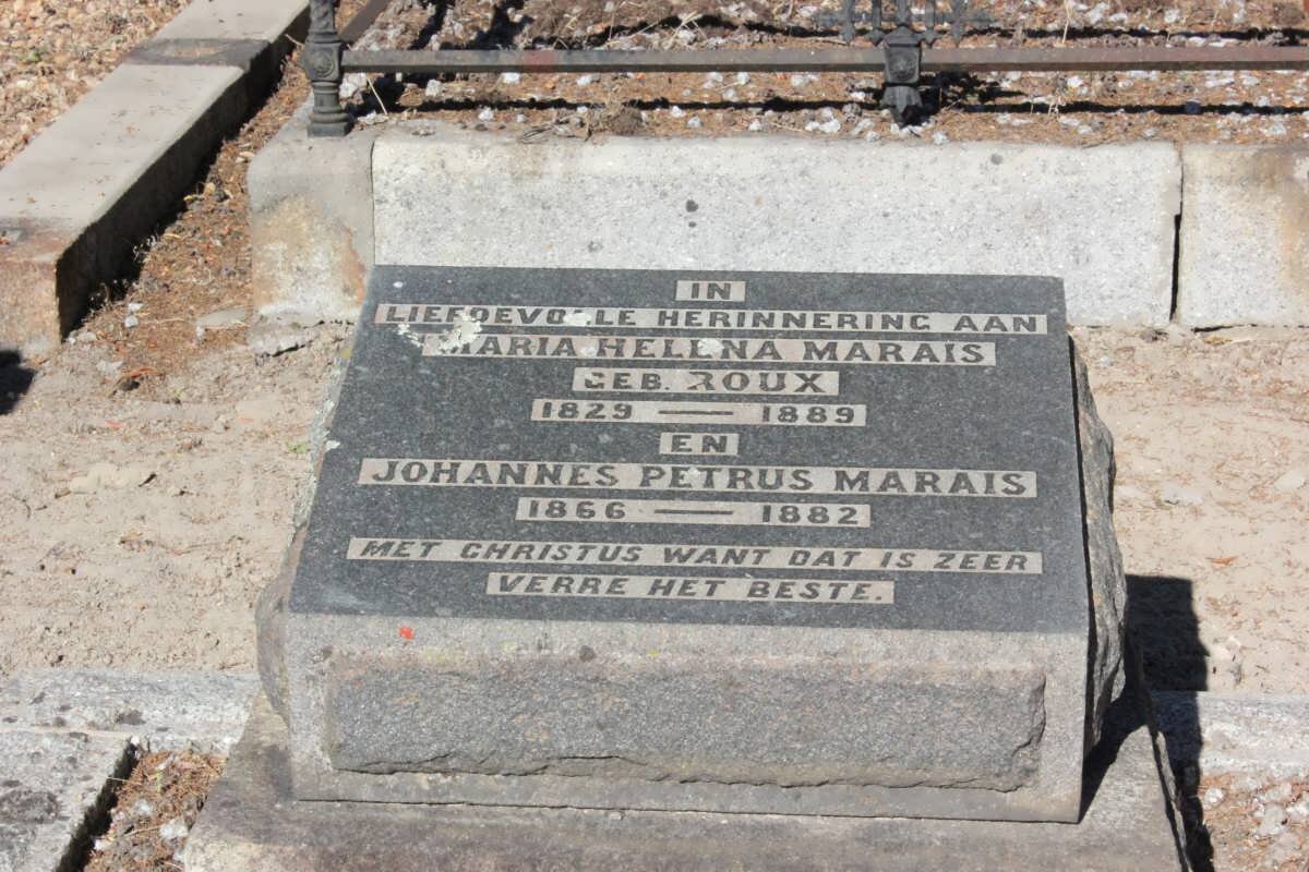MARAIS Johannes Petrus 1866-1882 &amp; Maria Helena ROUX 1829-1889