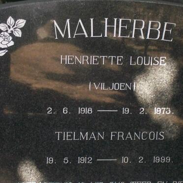 MALHERBE Tielman Francois 1912-1999 &amp; Henriette Louise VILJOEN 1918-1973