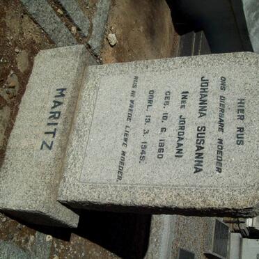 MARITZ Johanna Susanna nee JORDAAN 1860-1945