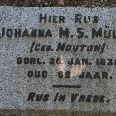 MÜLLER Johanna M.S. MOUTON -1935
