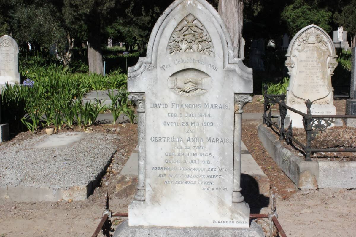 MARAIS David Francois 1844-1909 &amp; Gertruida Anna DU TOIT 1845-1918