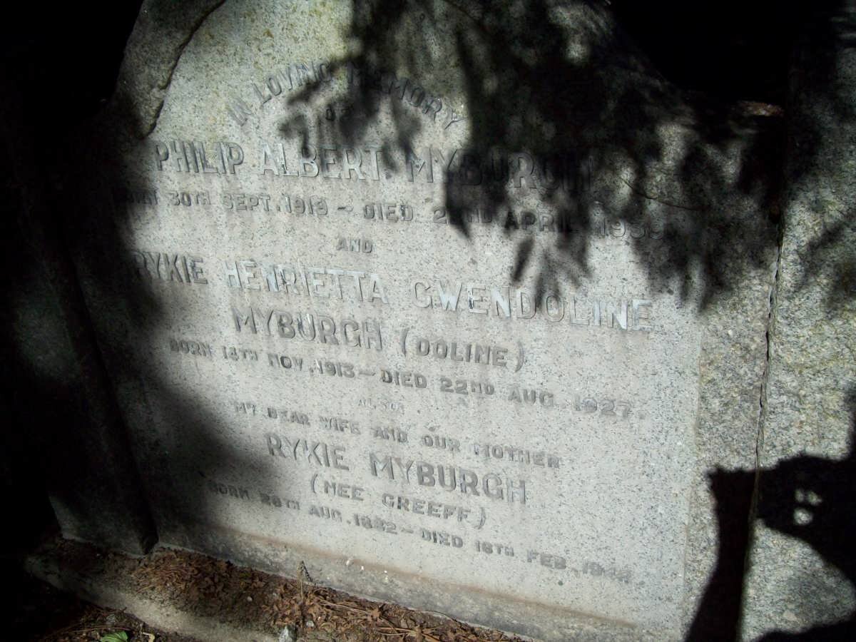 MYBURGH Philip Albert 1919-1939