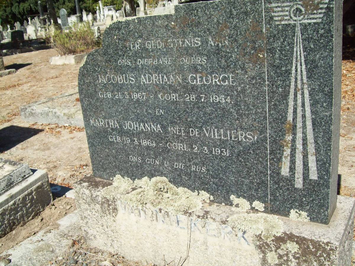 NIEKERK Jacobus Adriaan George, van 1867-1954 &amp; Maria Johanna DE VILLIERS 1864-1931