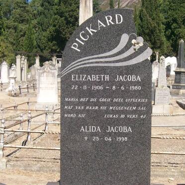 PICKARD Elizabeth Jacoba 1906-1980 :: PICKARD Alida Jacoba -1998