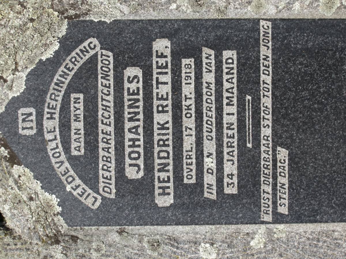 RETIEF Johannes Hendrik -1918