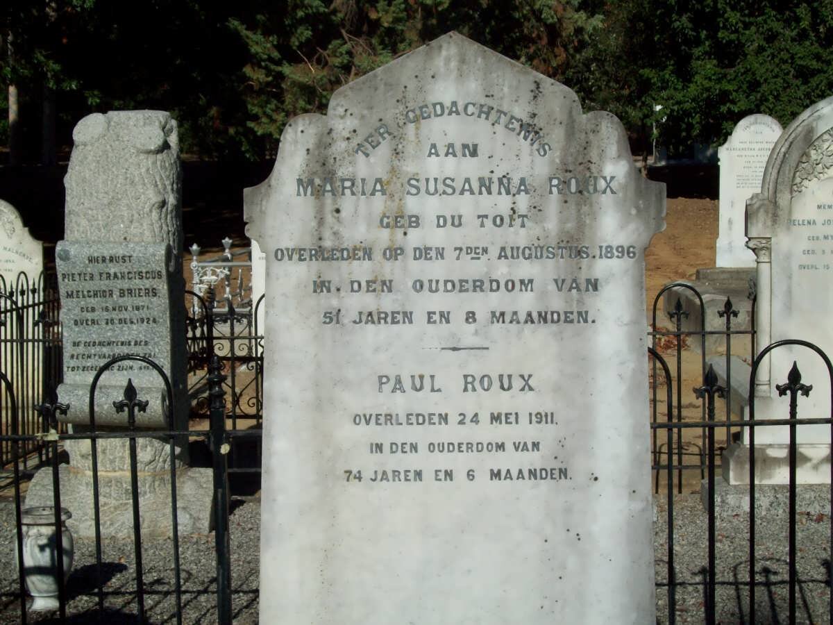 ROUX Paul -1911 &amp; Maria Susanna DU TOIT -1896