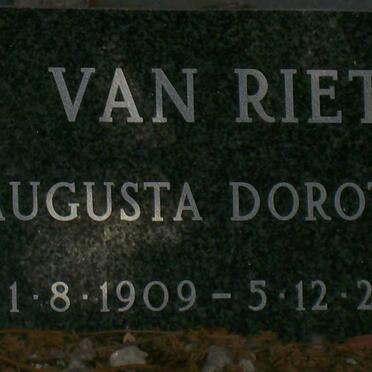 RIET Augusta Dorothy, van 1909-2004