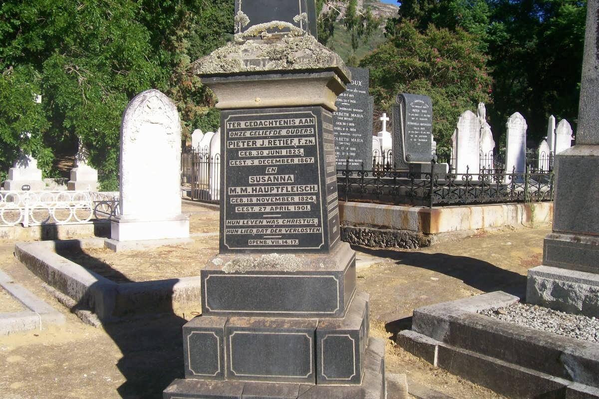 RETIEF Pieter J. 1825-1867 &amp; Susanna M.M. HAUPTFLEISCH 1824-1901 :: RETIEF Francois Hermanus P.J. 1851-1920