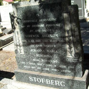 STOFBERG Lodewyk August 1868-1959 &amp; Johanna Maria Hendrina ROSSOUW 1874-1960