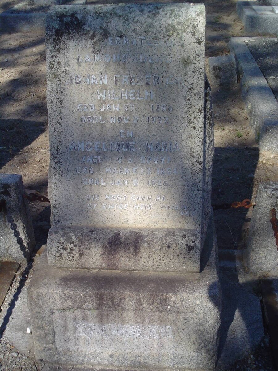 SPENGLER Johan Fredrick Wilhelm 1866-1932 &amp; Angelique Maria v.d. SPUY 1864-1936