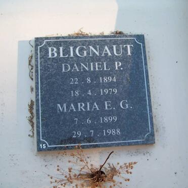 BLIGNAUT Daniel P. 1894-1979 &amp; Maria E.G. 1899-1988