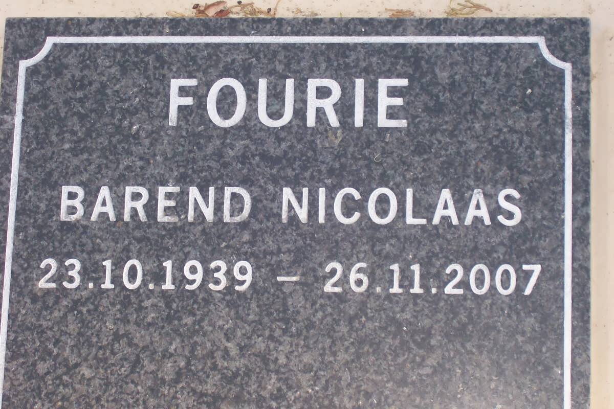 FOURIE Barend Nicolaas 1939-2007
