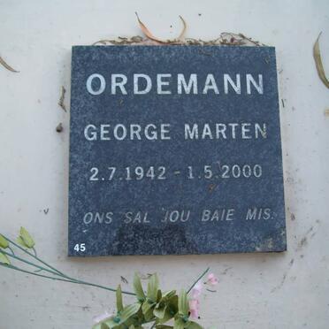 ORDEMANN George Marten 1942-2000