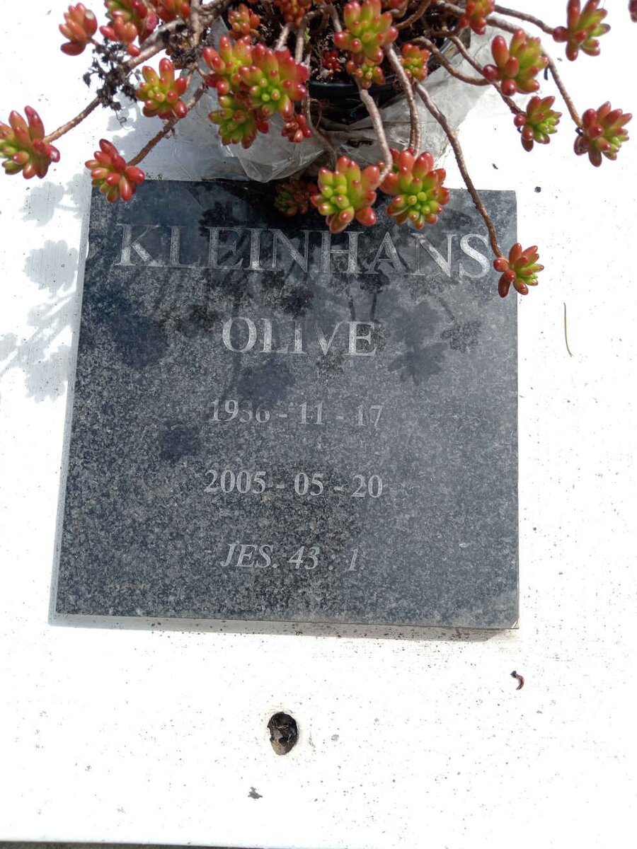 xxKLEINHANS Olive 1936-2005