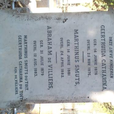 TOIT Gertruida Catharina, du 1876-1876 :: DU TOIT Marthinus Smuts 1881-1882 