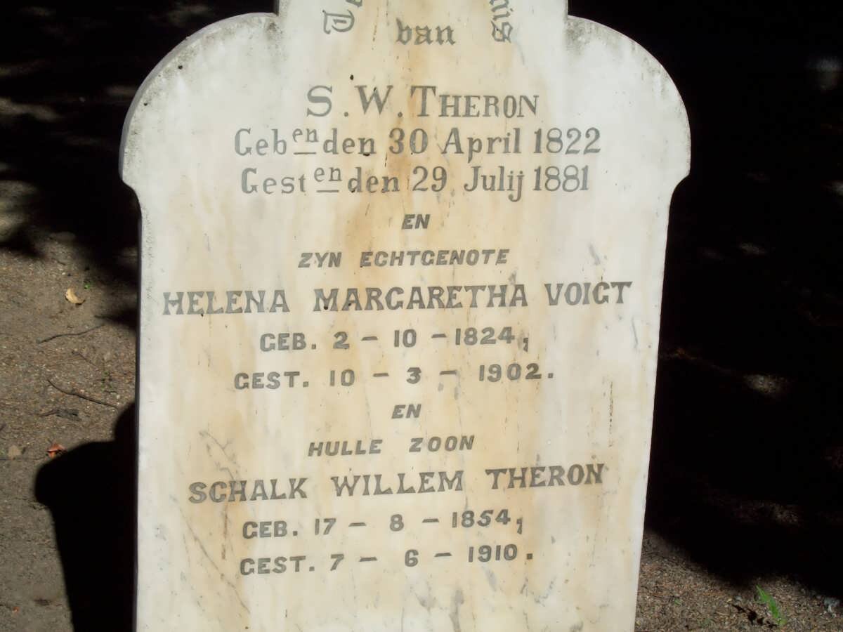 THERON S.W. 1822-1881 &amp; Hellena Margaretha VOIGT 1824-1902 :: THERON Schalk Willem 1854-1910