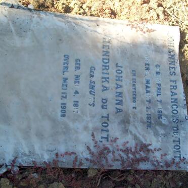 TOIT Albertus Johannes Francois, du 1816-1878 &amp; Johanna Hendrika SMUTS 1817-1908