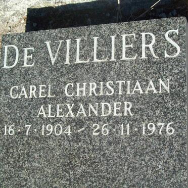 VILLIERS Carel Christiaan Alexander, de 1904-1976