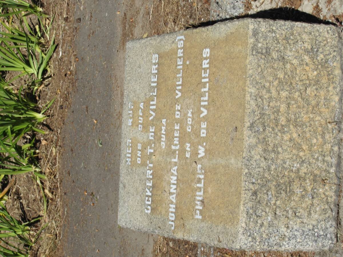 VILLIERS Ockert T., de &amp; Johanna L. DE VILLIERS :: DE VILLIERS Phillip W.