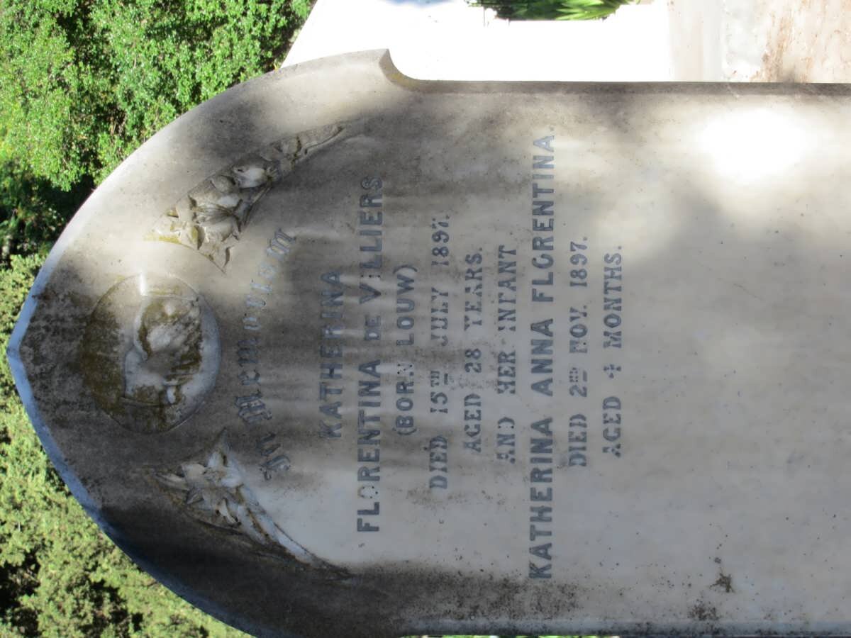 VILLIERS Katherina Florentina, de nee LOUW -1897 :: DE VILLIERS Katherina Anna Florentina -1897