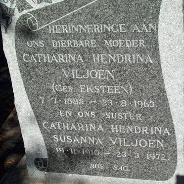 VILJOEN Catharina Hendrina nee EKSTEEN 1885-1963 :: VILJOEN Catharina Hendrina Susanna 1910-1972