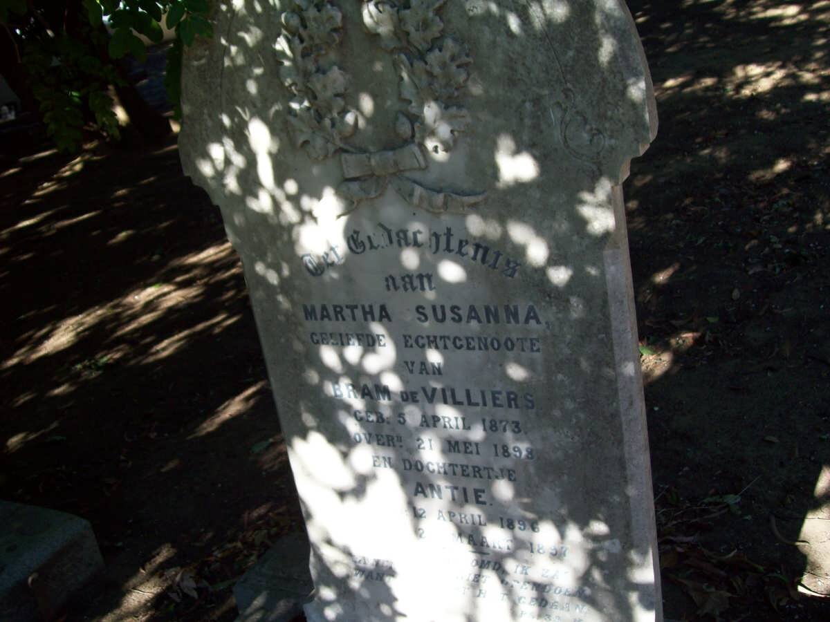VILLIERS Martha Susanna, de 1873-1898 :: DE VILLIERS Antie 1896-1897
