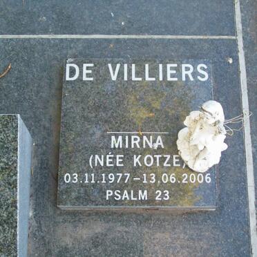 VILLIERS Mirna, de nee KOTZE 1977-2006