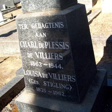 VILLIERS Charl du Plessis, de 1862-1944 &amp; Louisa STIGLING 1875-1962