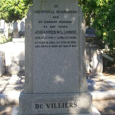 VILLIERS Johannes W.L., de 1915-1948