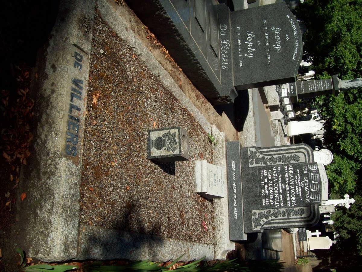 VILLIERS Adriaan Jacobus, de 1877-1952 &amp; Maria Cornelia ZUIDMEER 1883-1961 :: DE VILLIERS Rocco 1904-1950