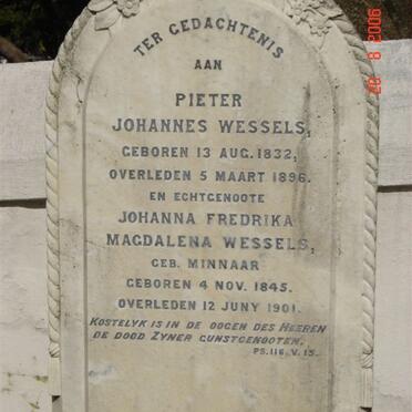 WESSELS Pieter Johannes 1832-1896 &amp; Johanna Fredrika Magdalena MINNAAR 1845-1901