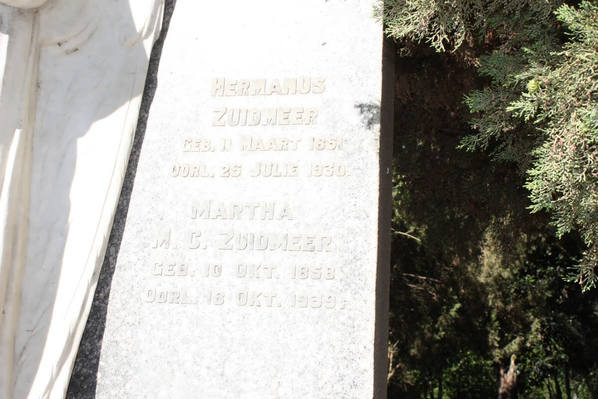 ZUIDMEER Hermanus 1851-1930 &amp; Martha M.C. 1858-1939