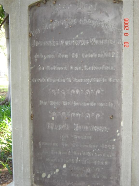 ZUIDMEER Johannes Cornelius 1822 &amp; Maria ROSEN  1827-1900